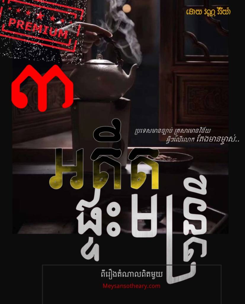 មានអ្វីមួយខុសប្រក្រតីកំពុងនៅជាមួយខ្ញុំ ឬអាចថាក្បែរៗខ្ញុំ ឱ្យខ្ញុំប្រឈម។ 
«ពួកគេចូលទៅក្នុងជាមួយលោកលី មិនឃើញមកវិញអ៊ីចឹង?»
ខ្ញុំថាហើយងាកសម្លឹងទៅអតីតផ្ទះមន្ត្រី។ មេឃរឹតតែងងឹតស្លុប ក្នុងនោះងងឹតគ្មានភ្លើងឬពន្លឺទេ ពួកគេទៅសំងំដល់ណា? ហើយ....សូររន្ទះបាញ់លាន់ឡើងមកពីតំបន់ផ្សេងៗក្បែរៗ។
លើកដៃមកជូតញើស.....អស្ចារ្យហើយ! បែកញើសទាំងឡាននេះកំពុងត្រជាក់ដូចទូក្លាសេ។ រំពេចនោះខ្ញុំឃើញខ្សែមួយលើ កដៃ។
«ខ្សែស្អាត!»
